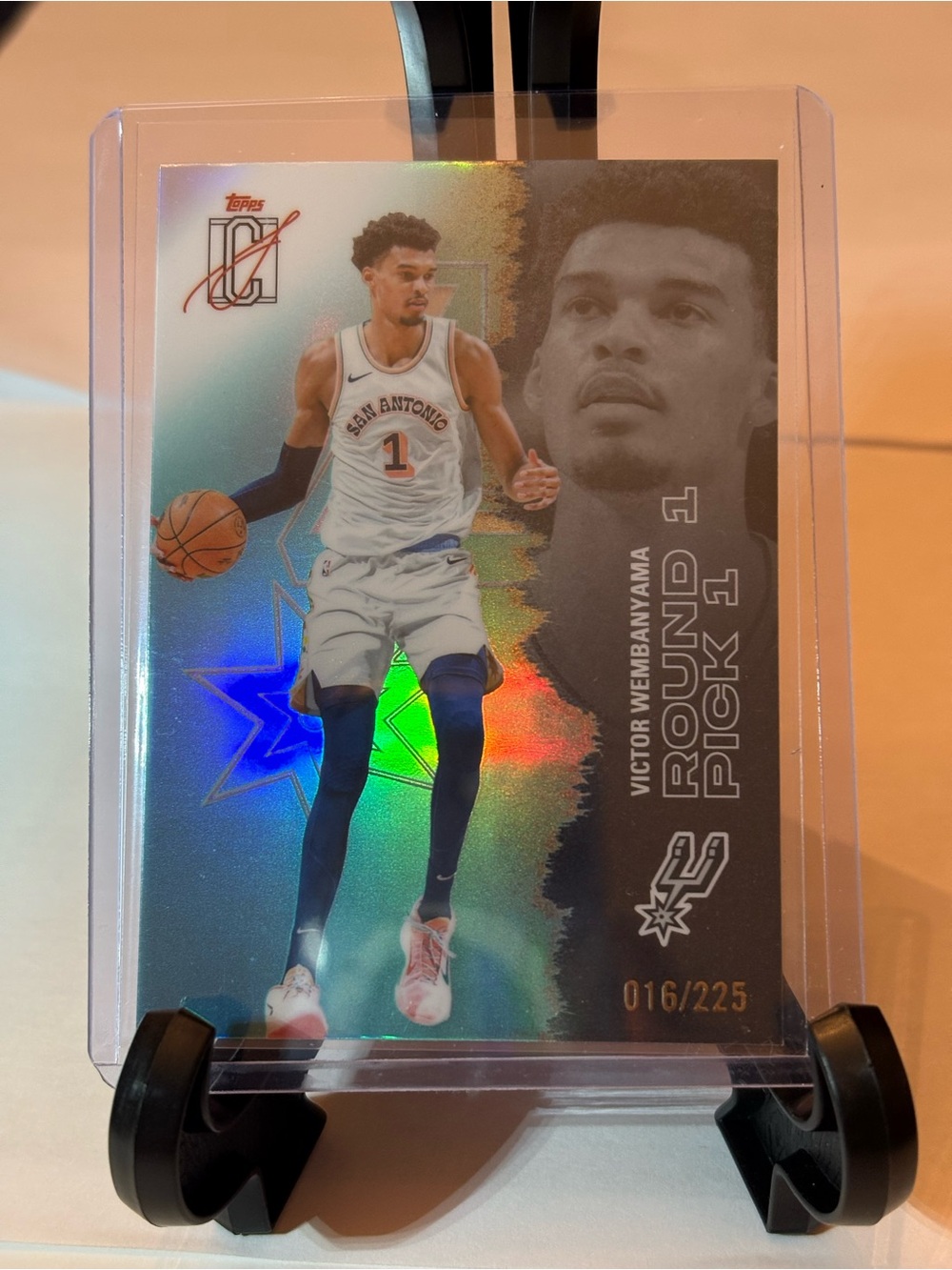 Victor Wembanyama Signature Class Chrome Teal Refractor 016/225 Topps 2025/2026